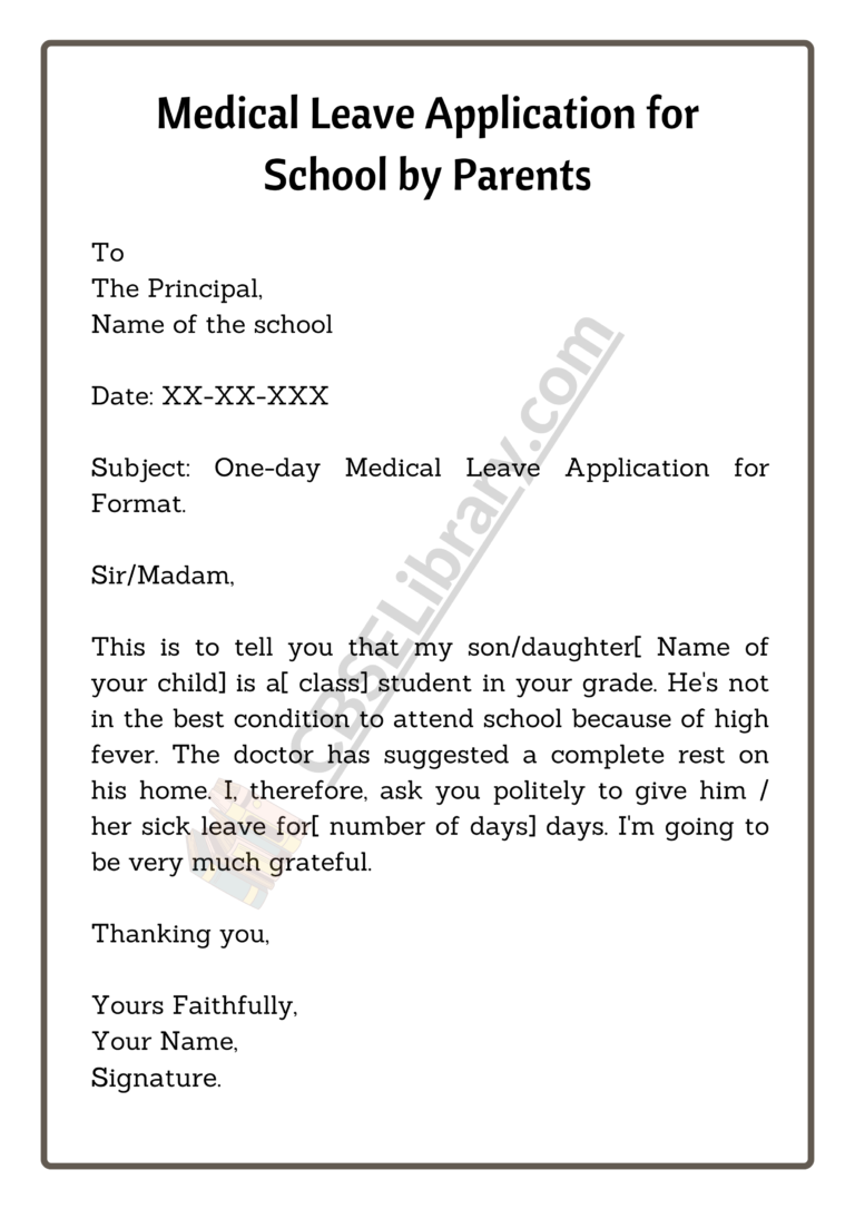 Medical Leave Application | How To Write A Medical Leave Application ...