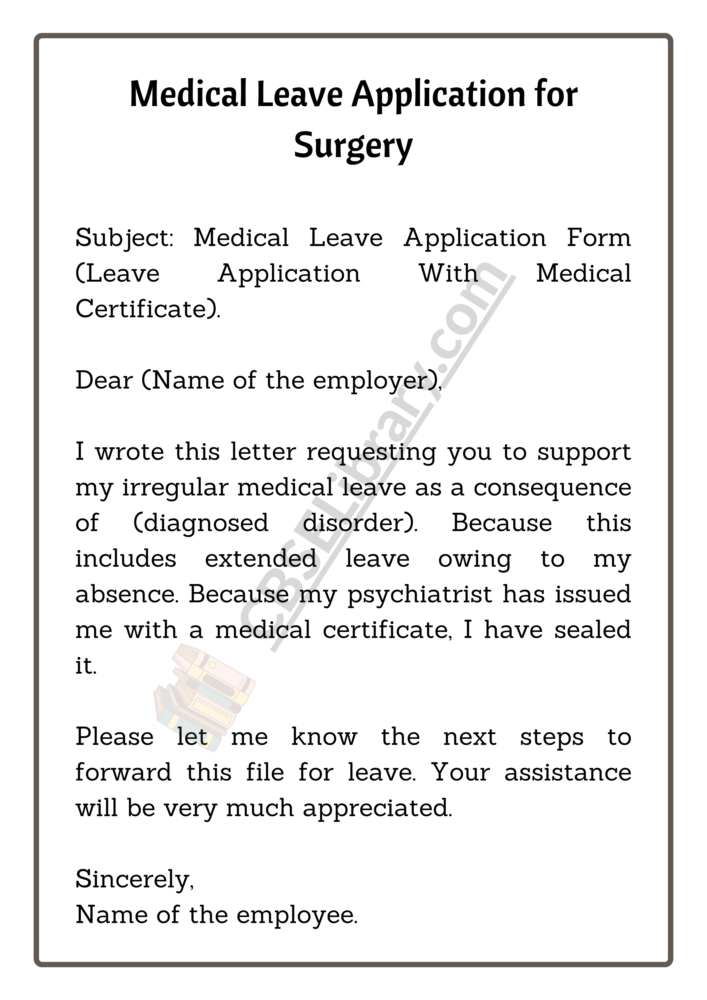 Medical Leave Application for Surgery
