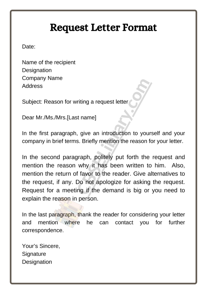 Request Letter | Format, Template and Samples | Request Letter for ...