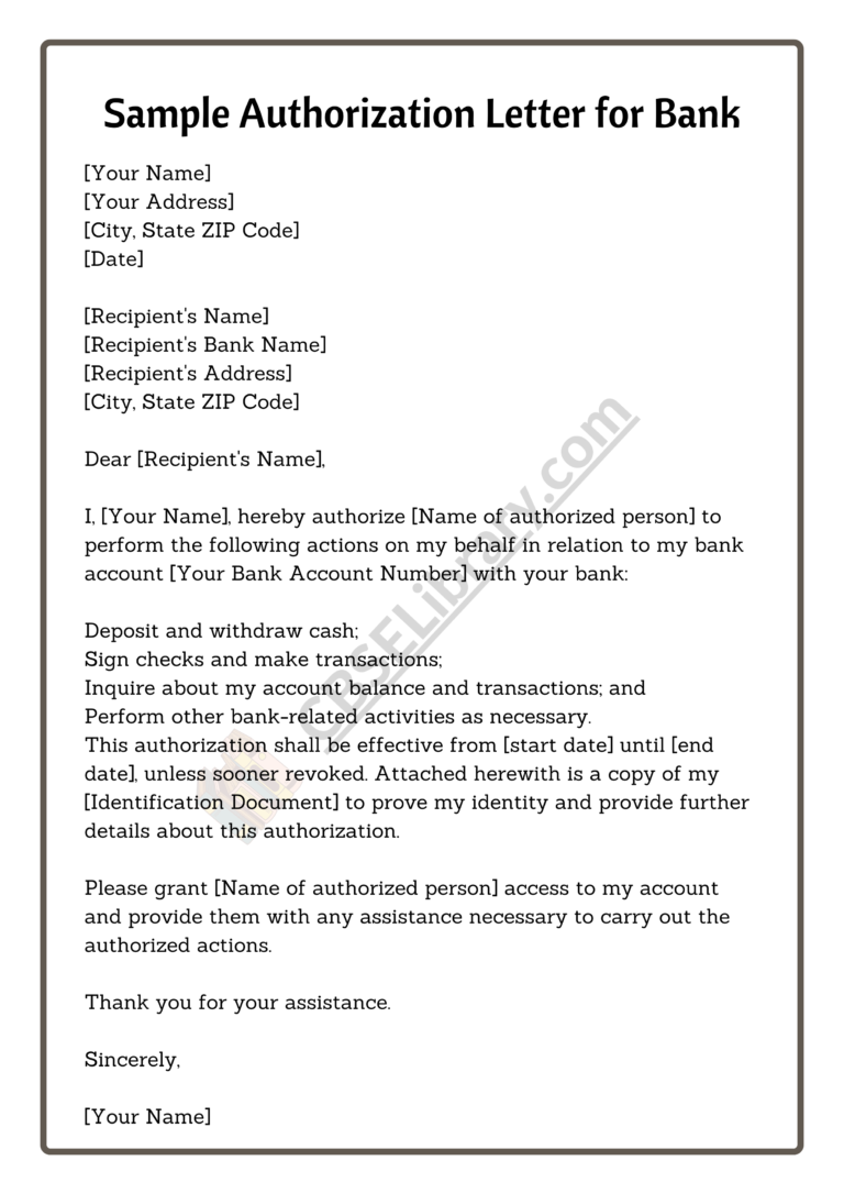 Authorization Letter | Letter of Authorization Format, Samples - CBSE ...