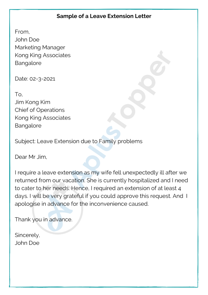 Annual Leave Extension Request Email Sample