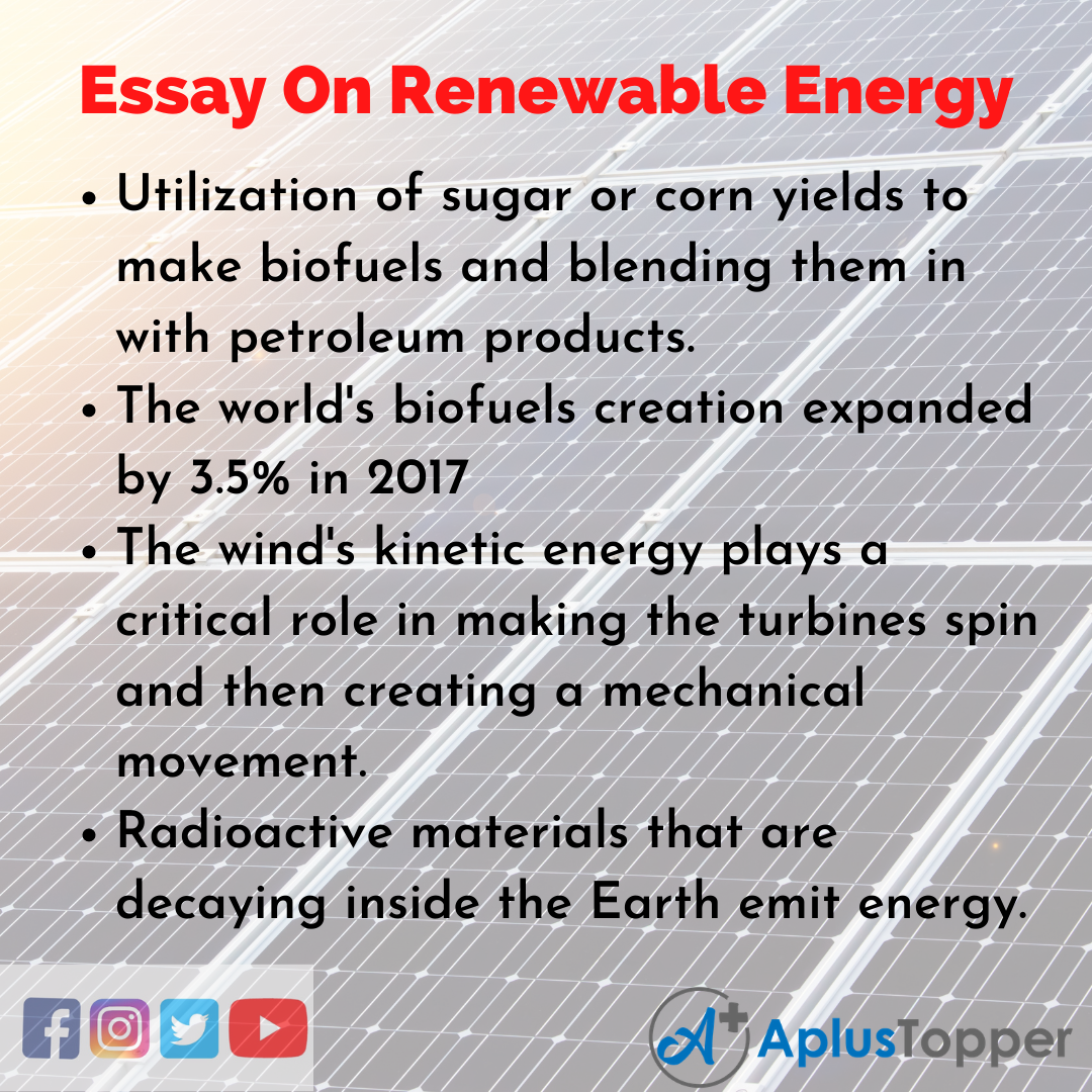 Short Essay on Renewable Energy