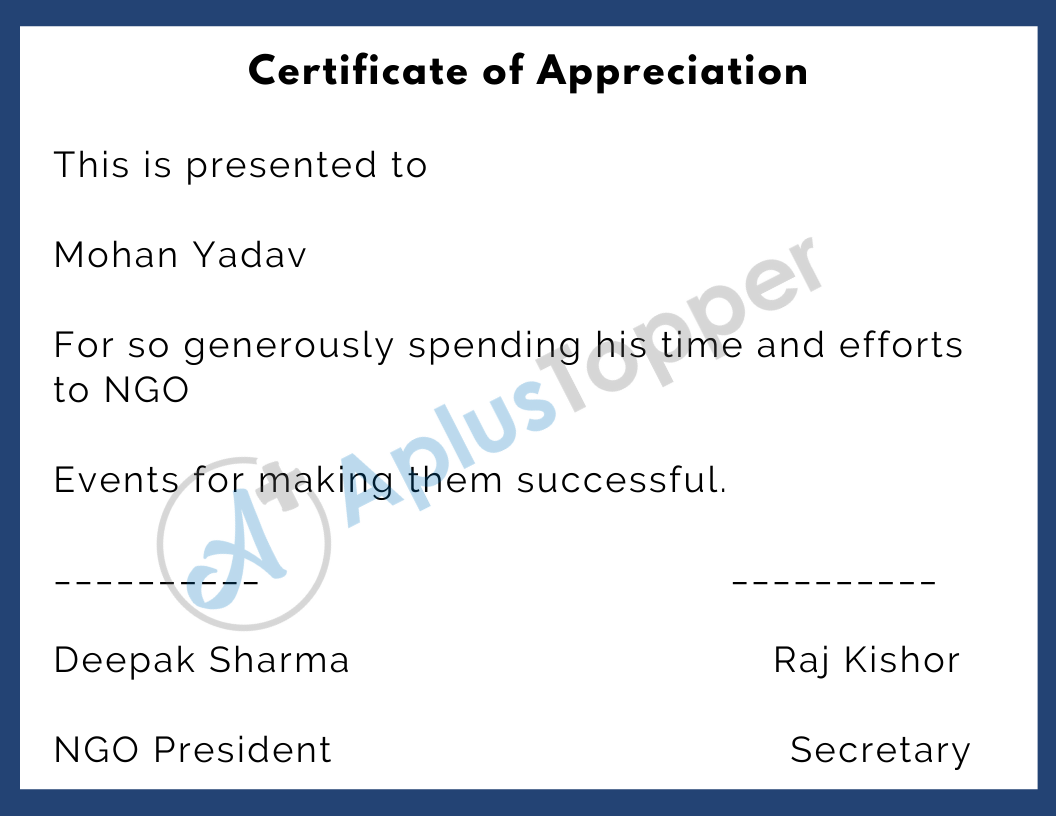 Volunteer Certificate from NGO