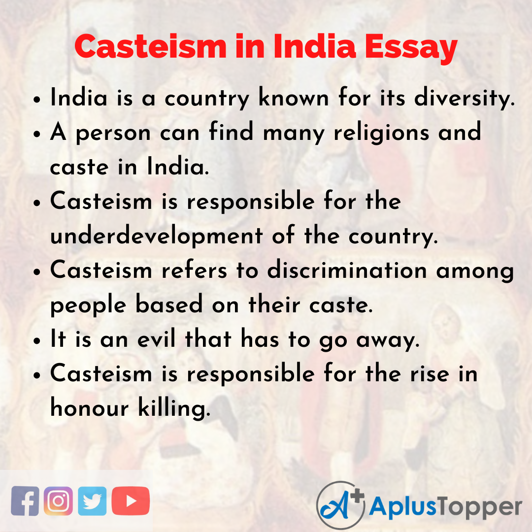 10 Lines on Casteism in India Essay