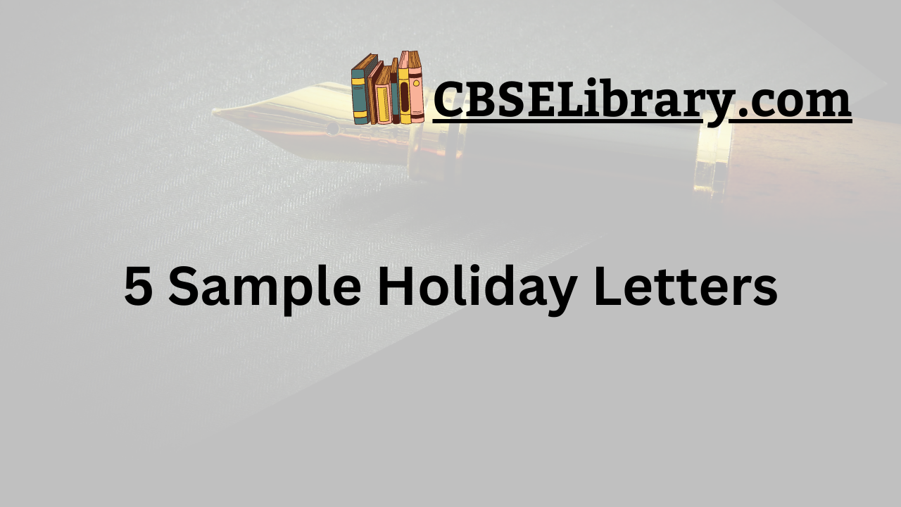 5 Sample Holiday Letters