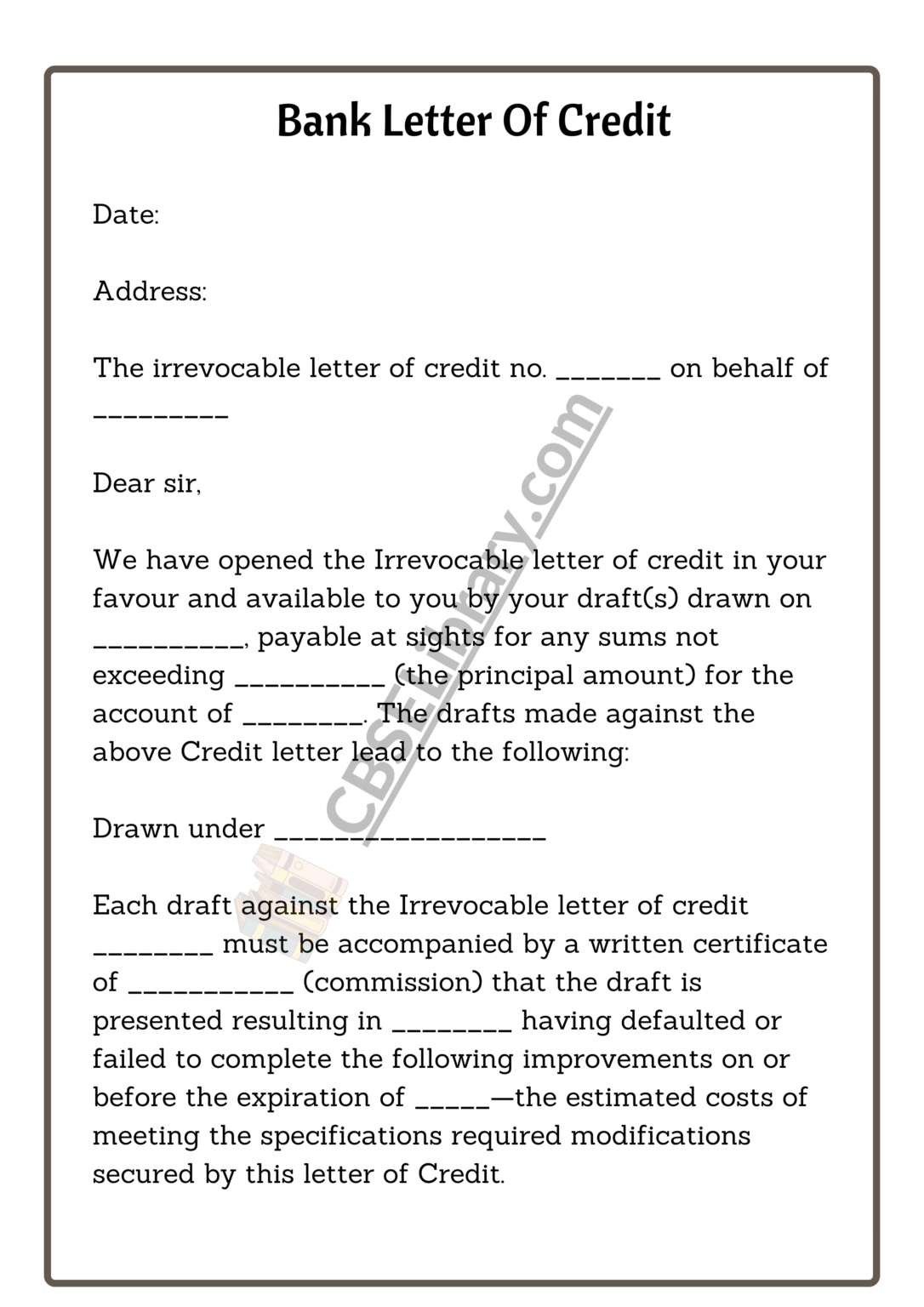 10+ Sample Letter of Credit | Format, Template and Examples of Letter ...