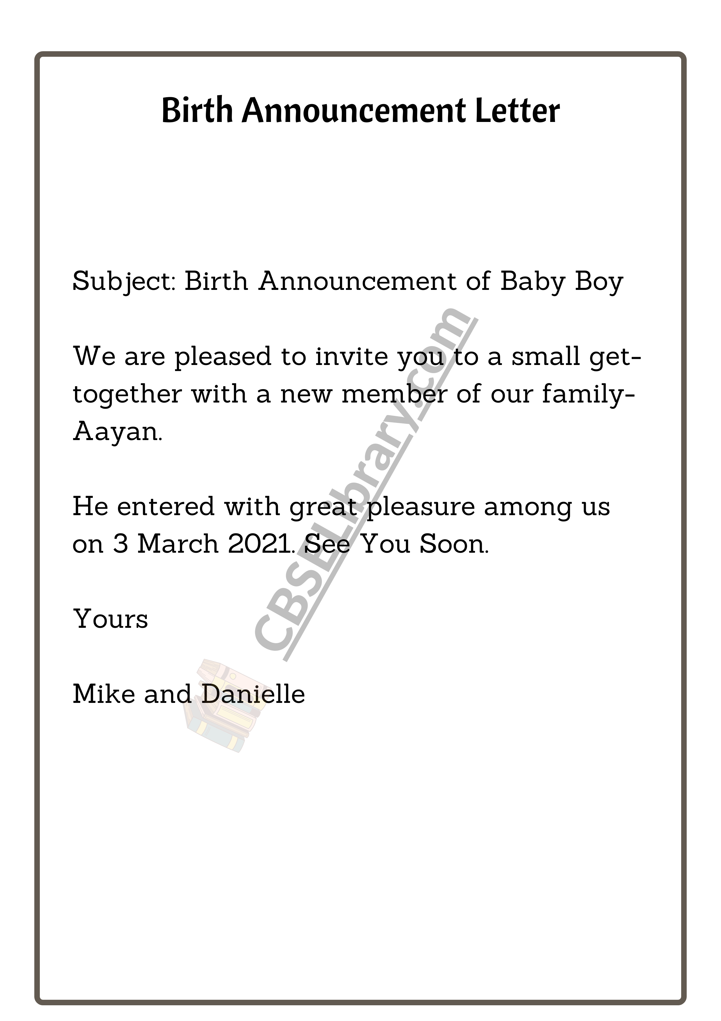 Birth Announcement Letter
