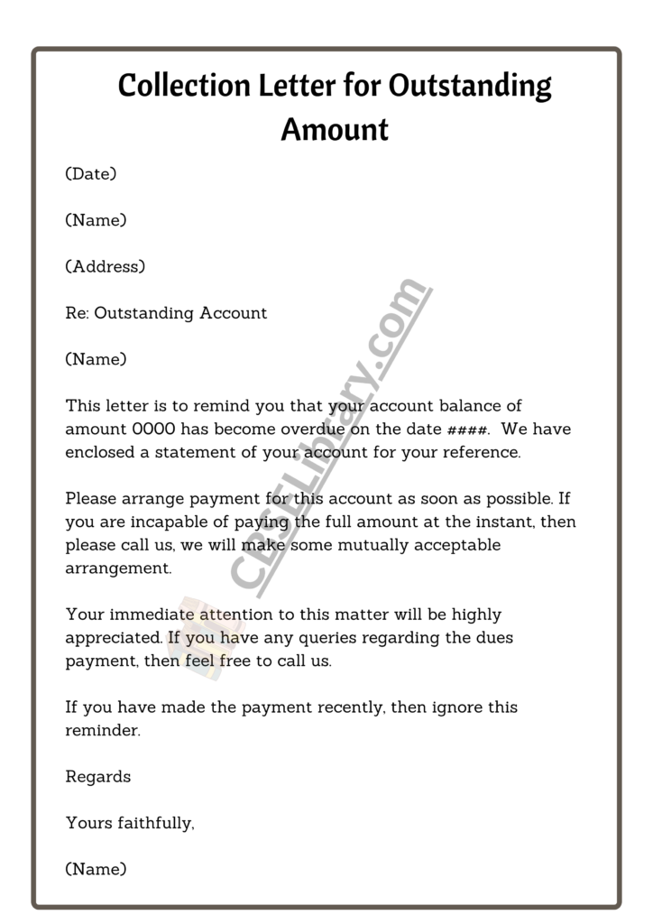 10 Sample Collection Letters | Examples, Format and How To Write Sample ...