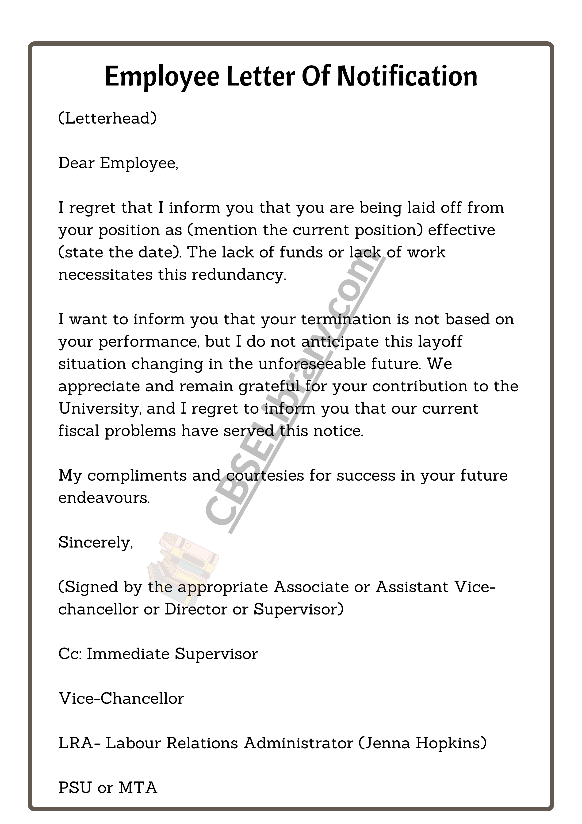 Employee Letter Of Notification