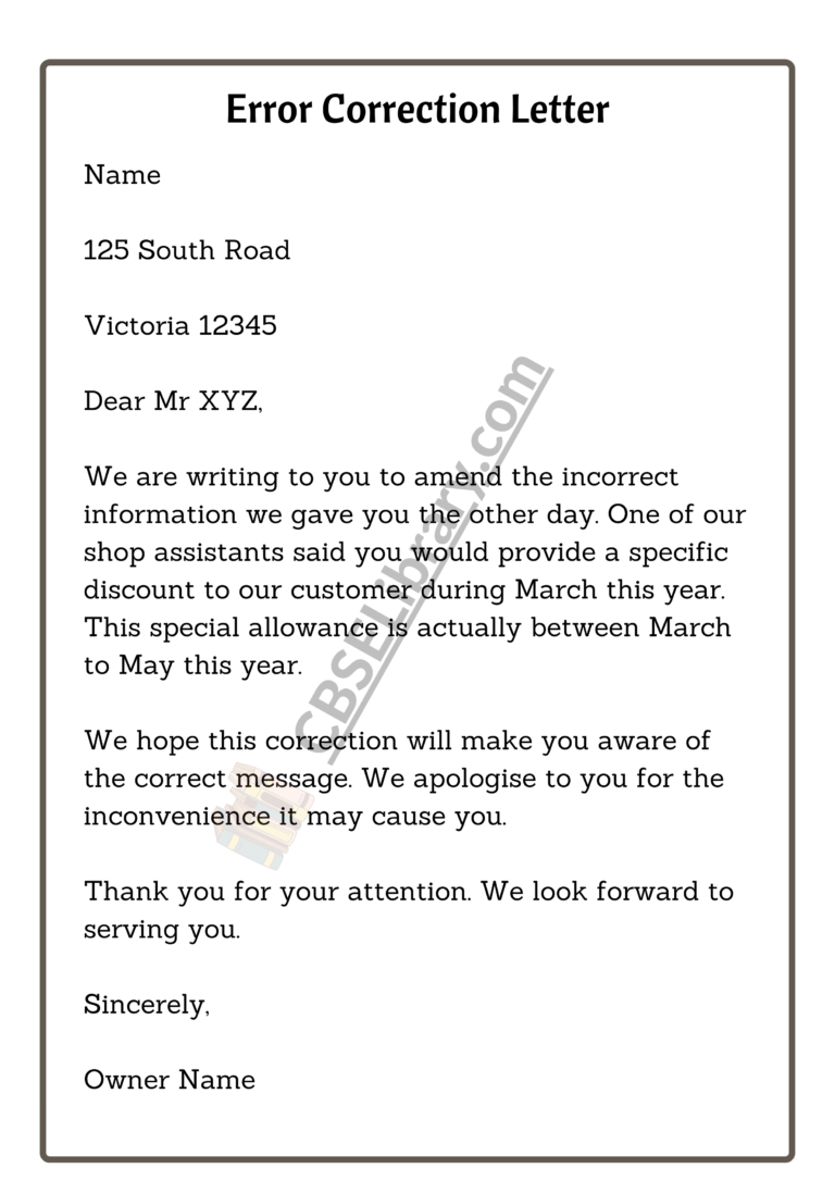 8+ Sample Letter of Error | Format, Samples and Examples of Error ...