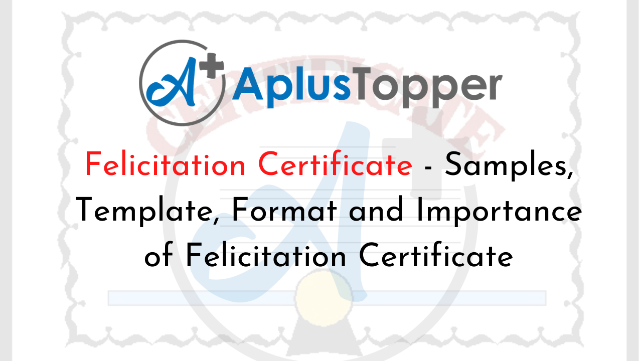 Felicitation Certificate