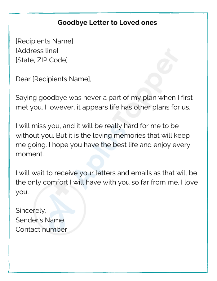 Sample Goodbye Letters Example Sample And How To Write Sample