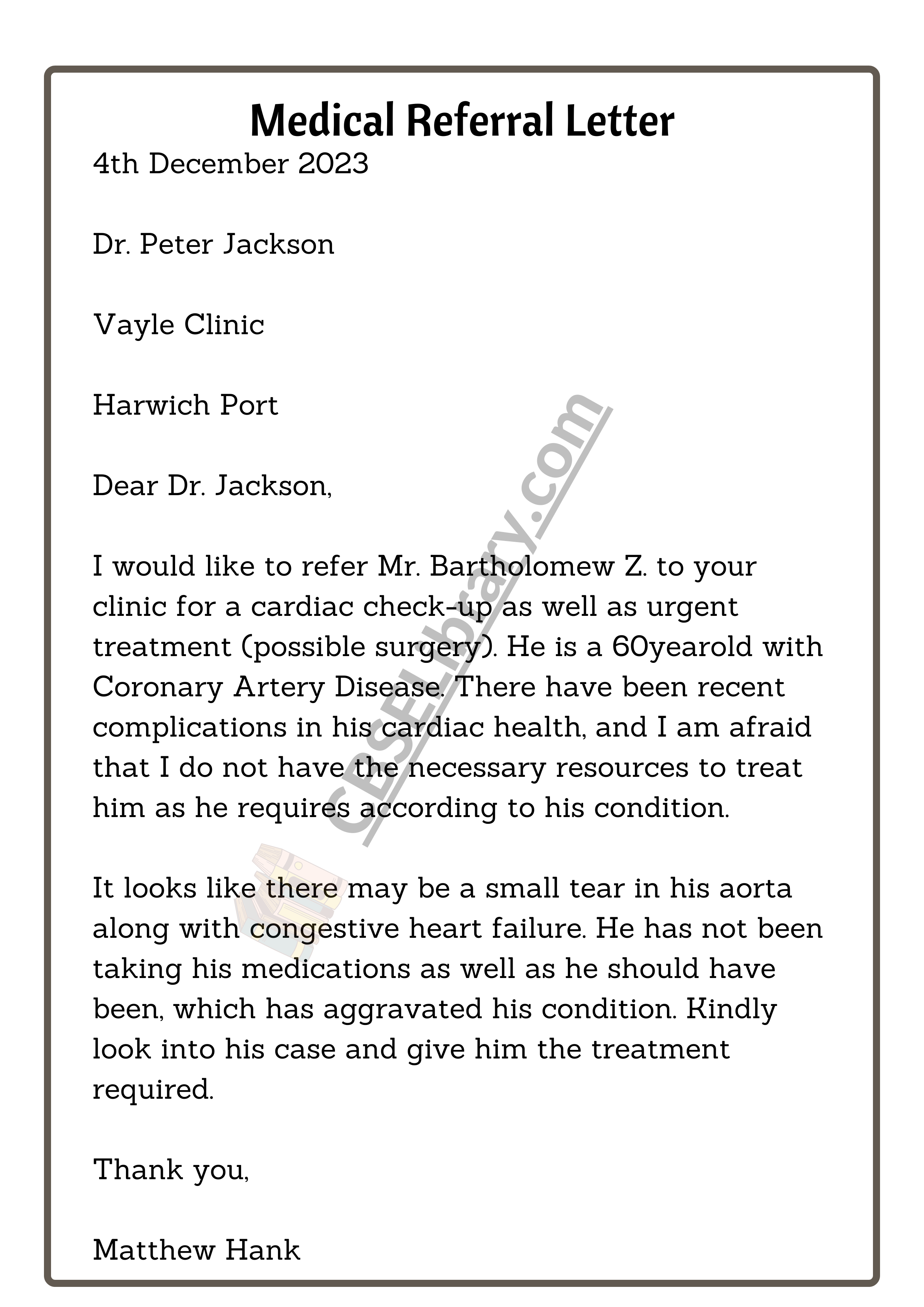 Medical Referral Letter
