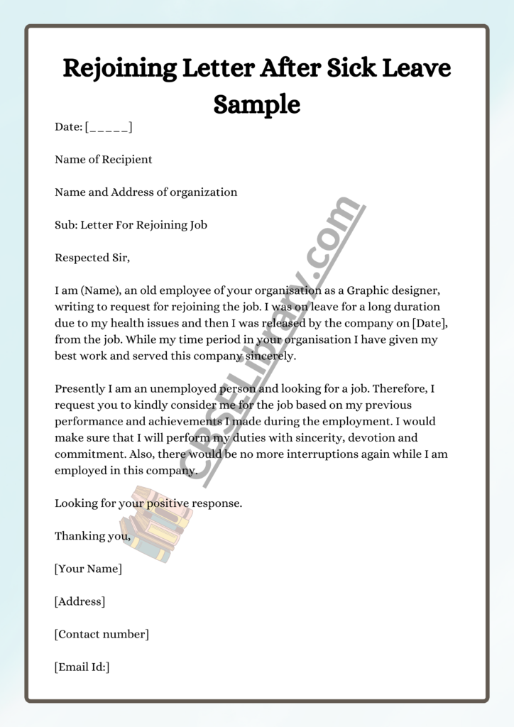 Rejoining Letter | Format and Samples of After Leave and Maternity ...