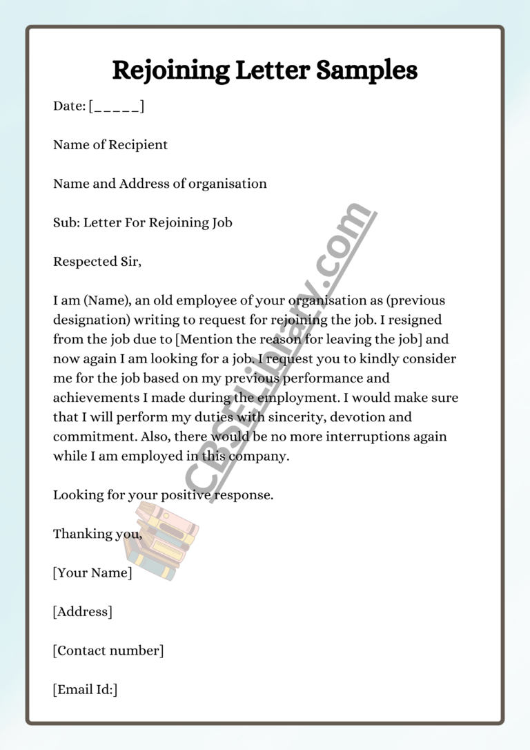 Rejoining Letter | Format and Samples of After Leave and Maternity