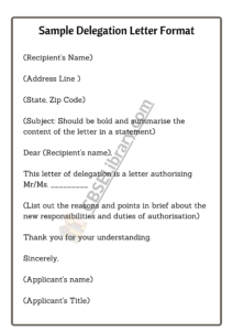 Sample Delegation Letters | Format, Samples, Examples and How To Write ...