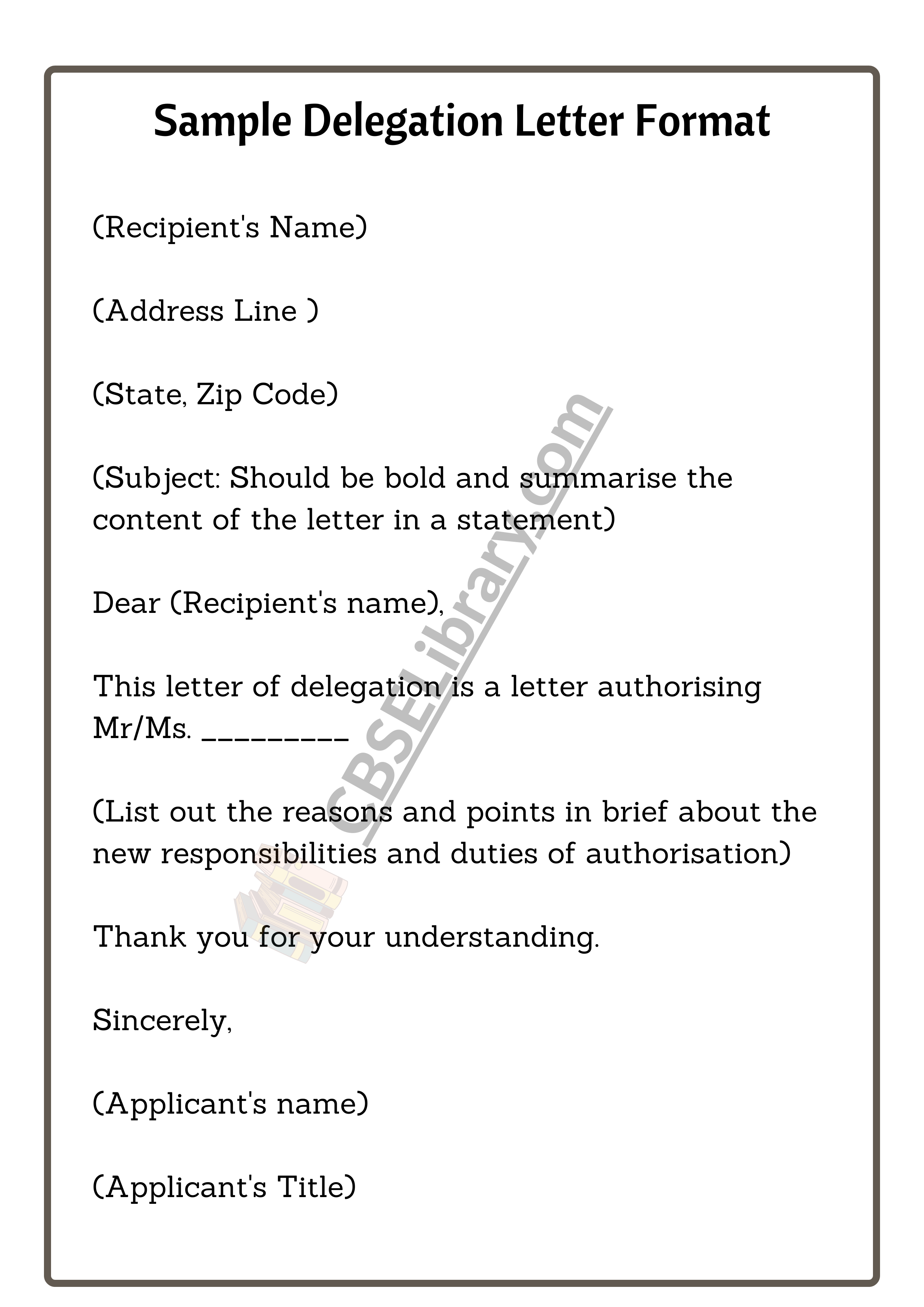 Sample Delegation Letter Format