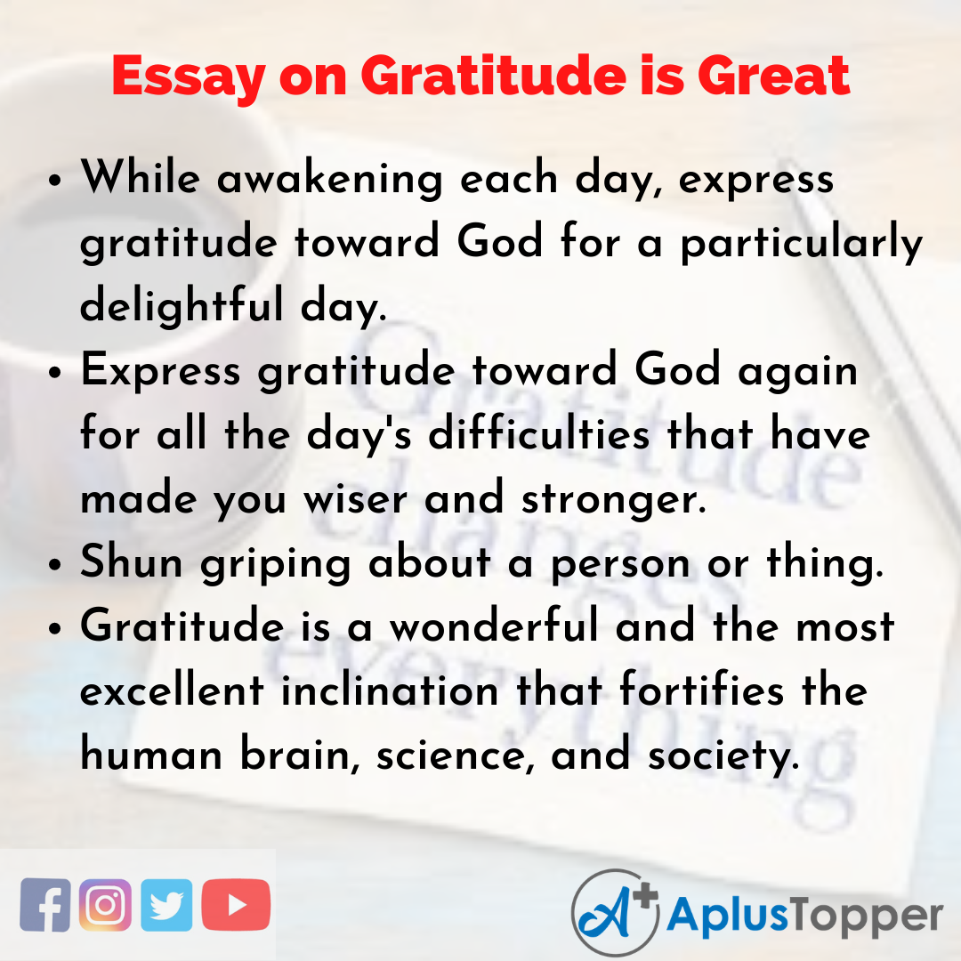 gratitude essay for class 7