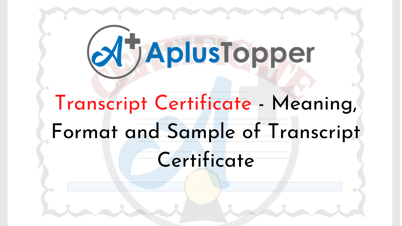 Transcript Certificate