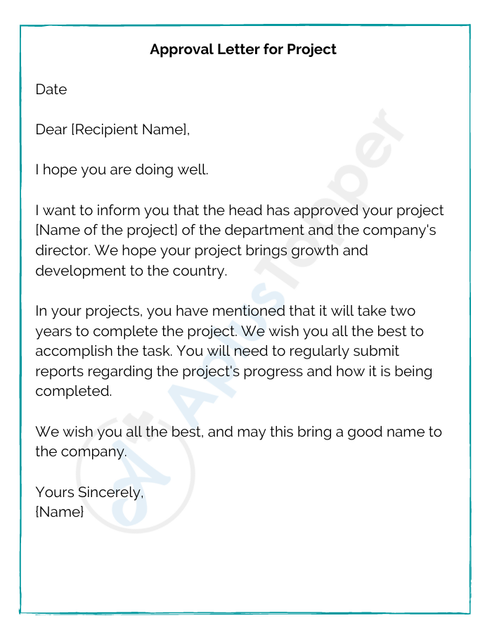 Approval Letter for Project