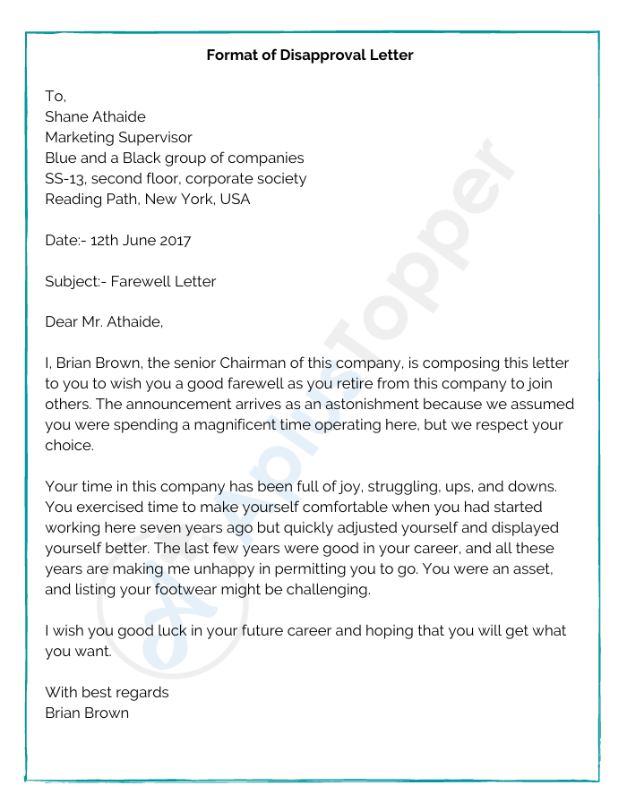 6 Disapproval Letter Samples Format Examples and How To Write