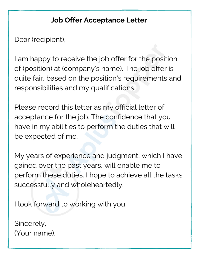 Sample Letter of Acceptance | Format, Samples, Example and How To Write