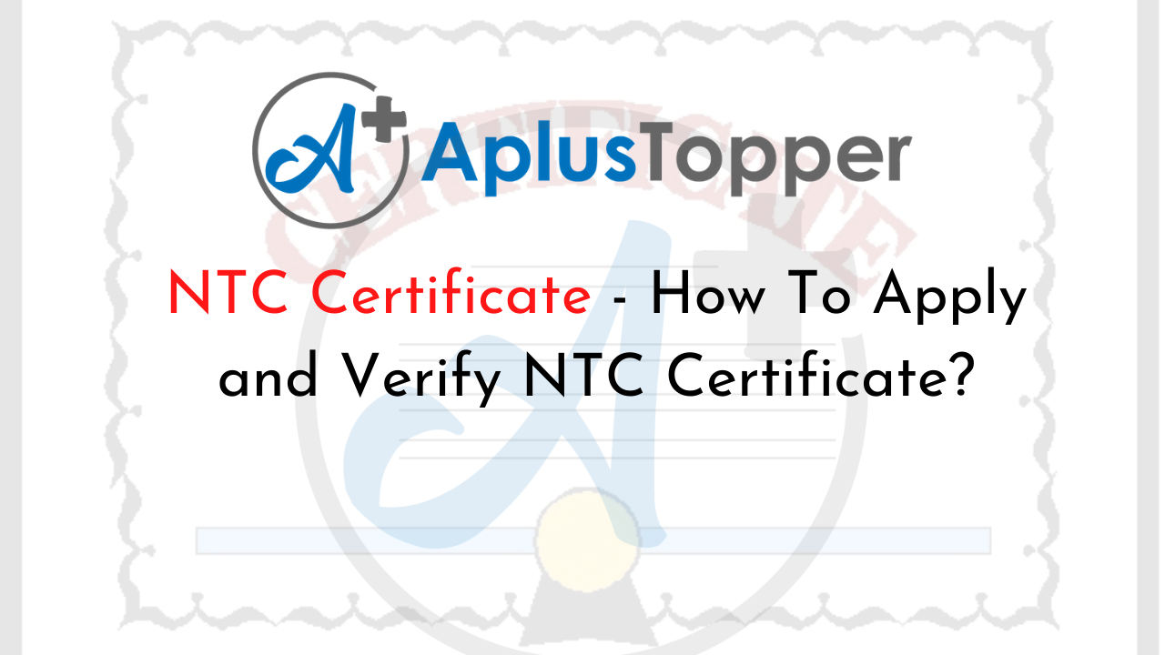 NTC Certificate