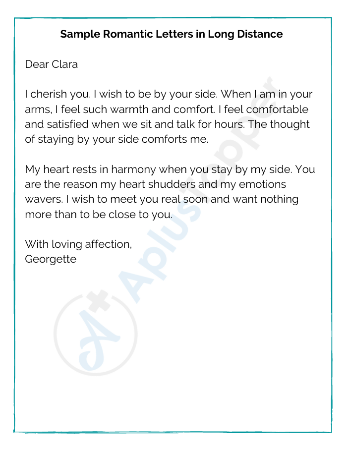Sample Romantic Letters in Long Distance