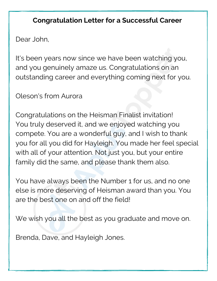 11 Sample Congratulation Letters Format Examples And How To Write