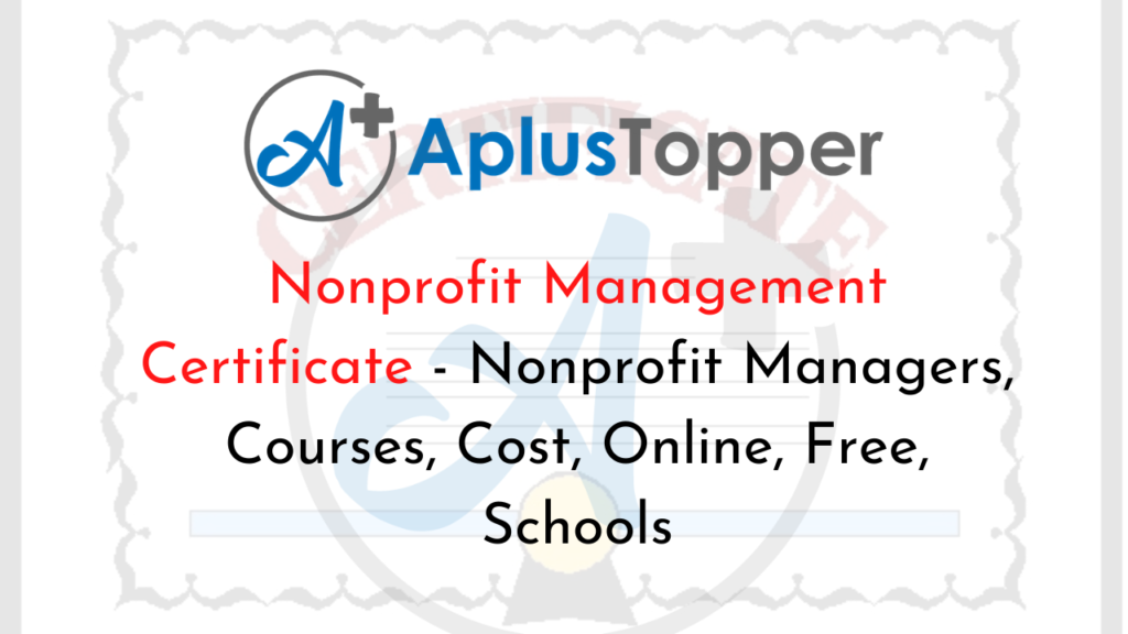 Nonprofit Management Certificate Nonprofit Managers Courses Cost
