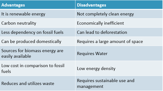 biomass energy advantages and disadvantages essay