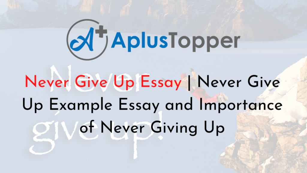 the expression never never give up essay
