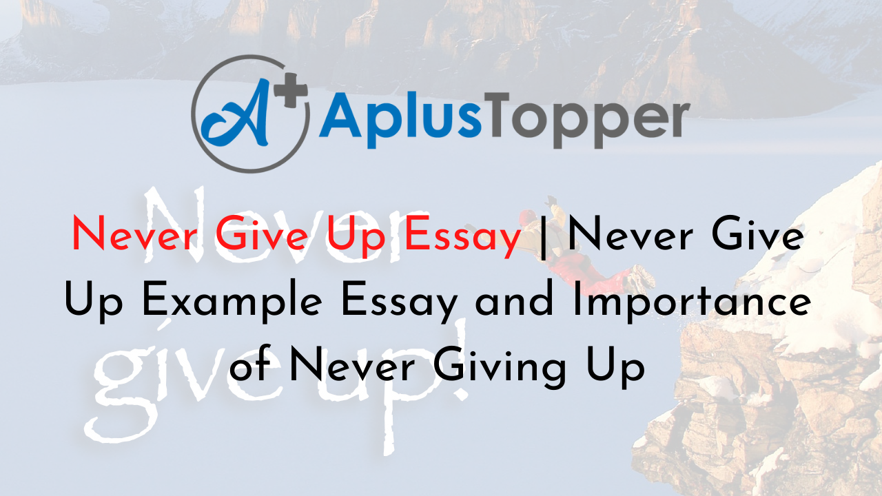 why is it important to never give up essay