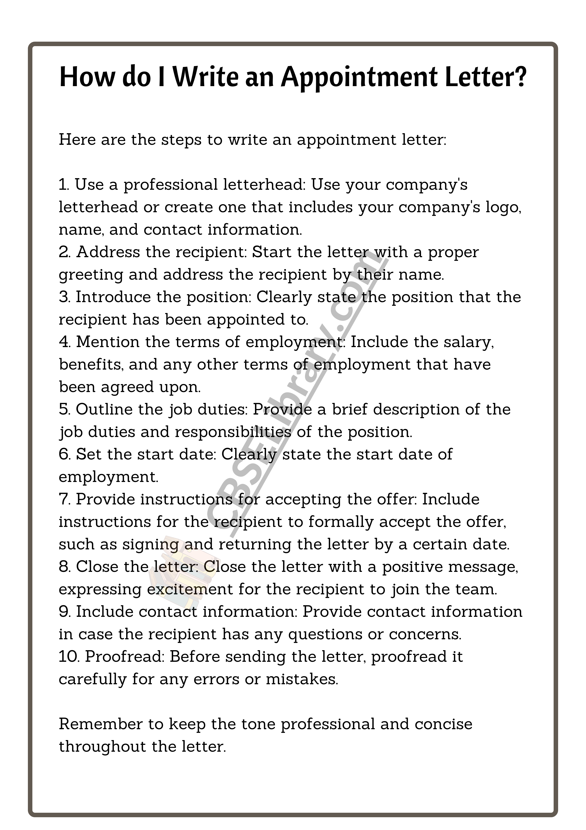 How do I Write an Appointment Letter?
