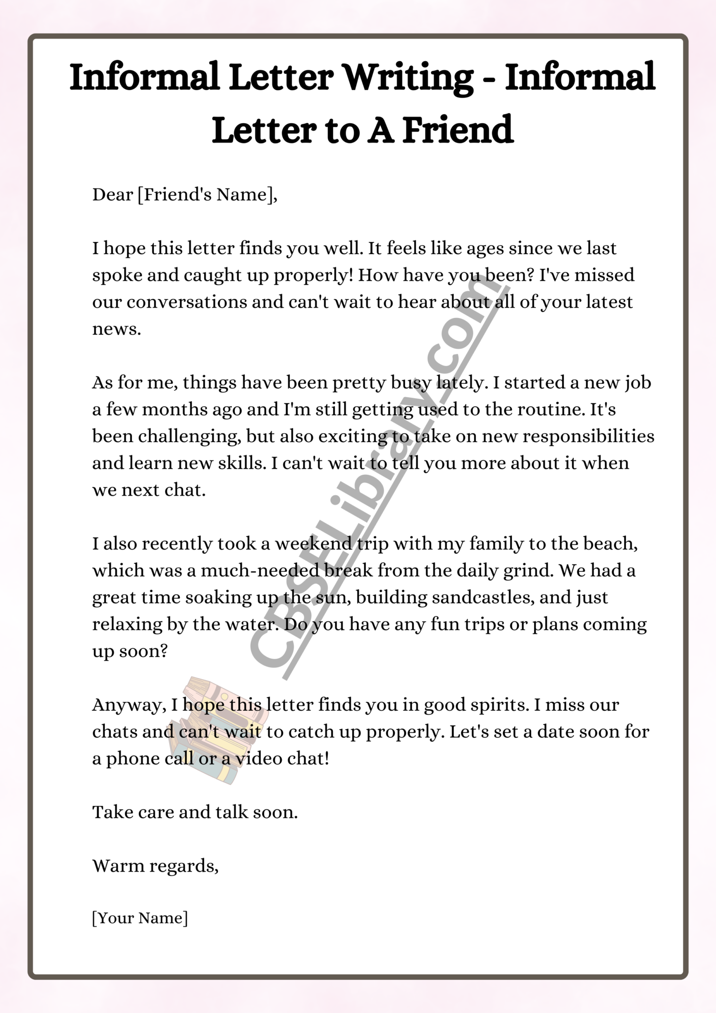 Informal Letter | Informal Letter Format, Samples and How To Write an ...