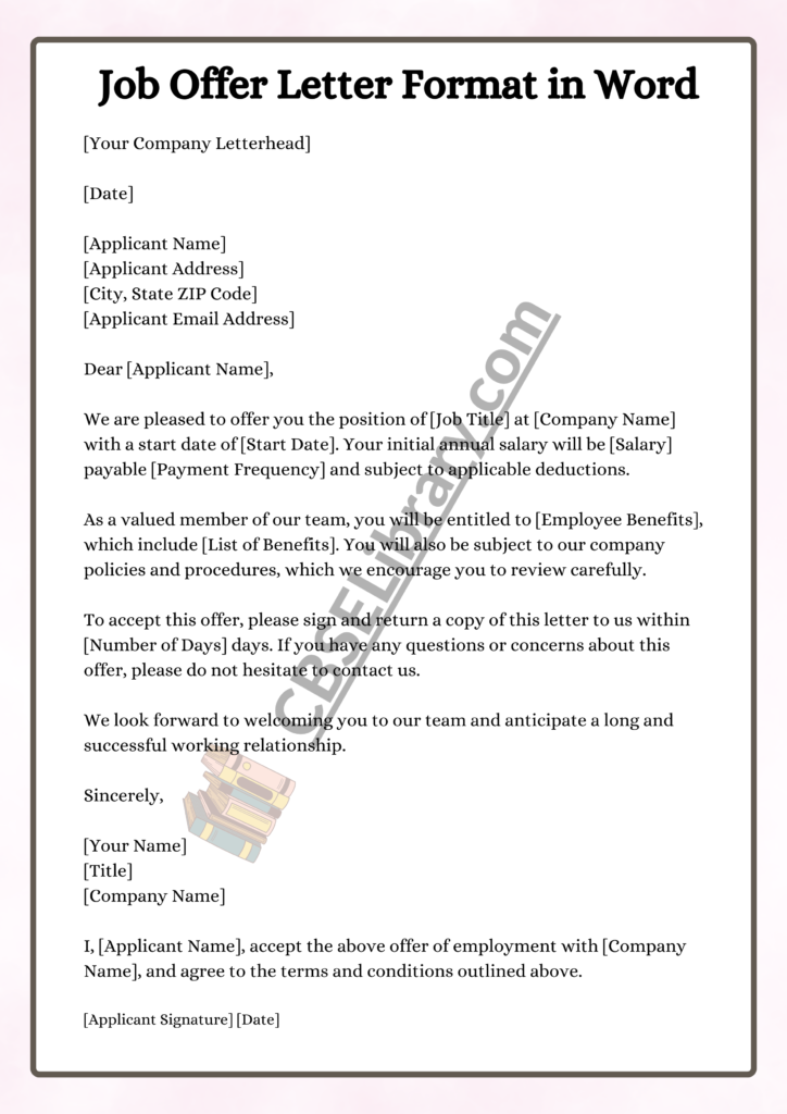 Offer Letter Format | Job Offer Letter Format, Samples, Template ...