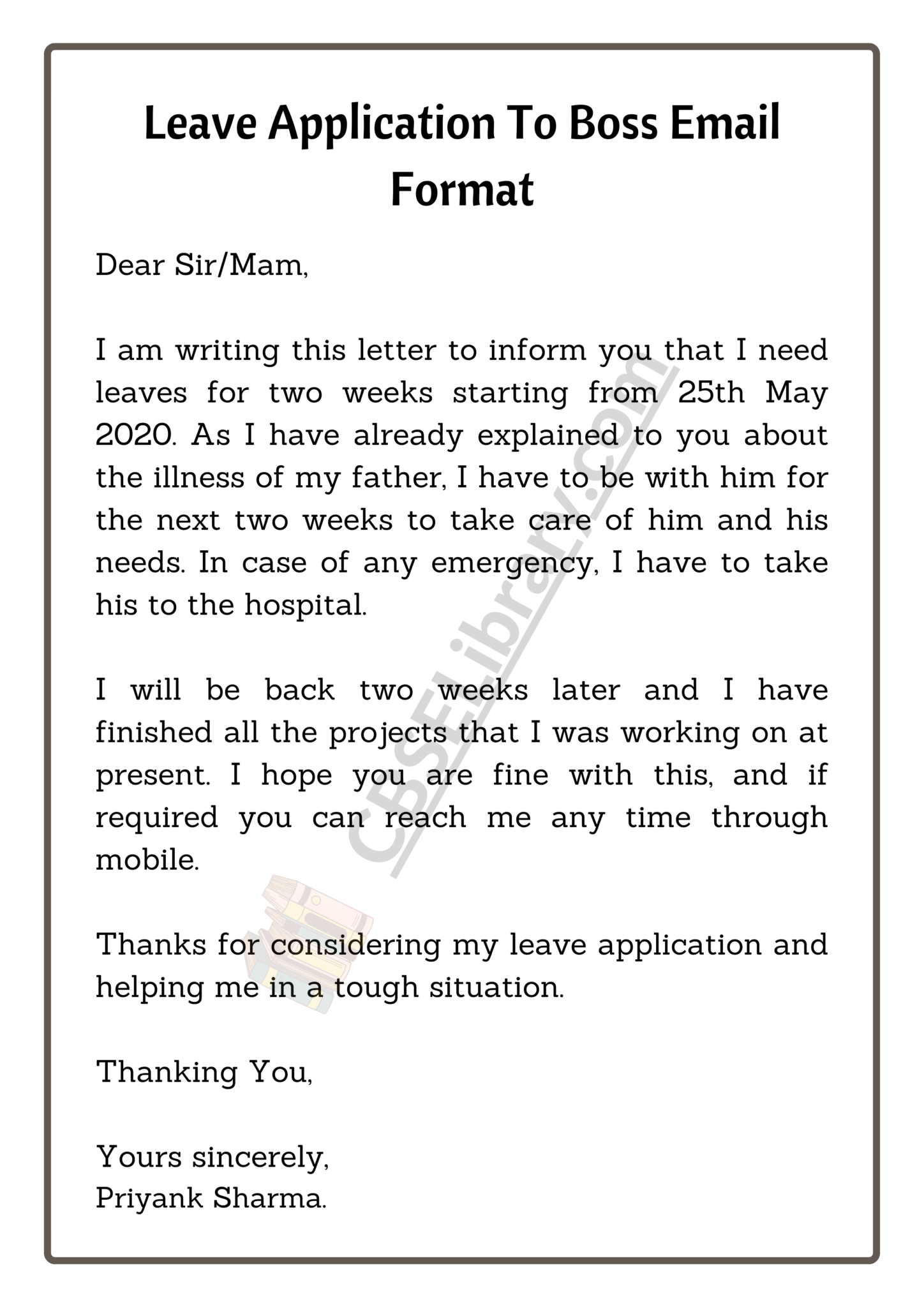 Leave Application To Boss | How To Write A Leave Application Letter for ...