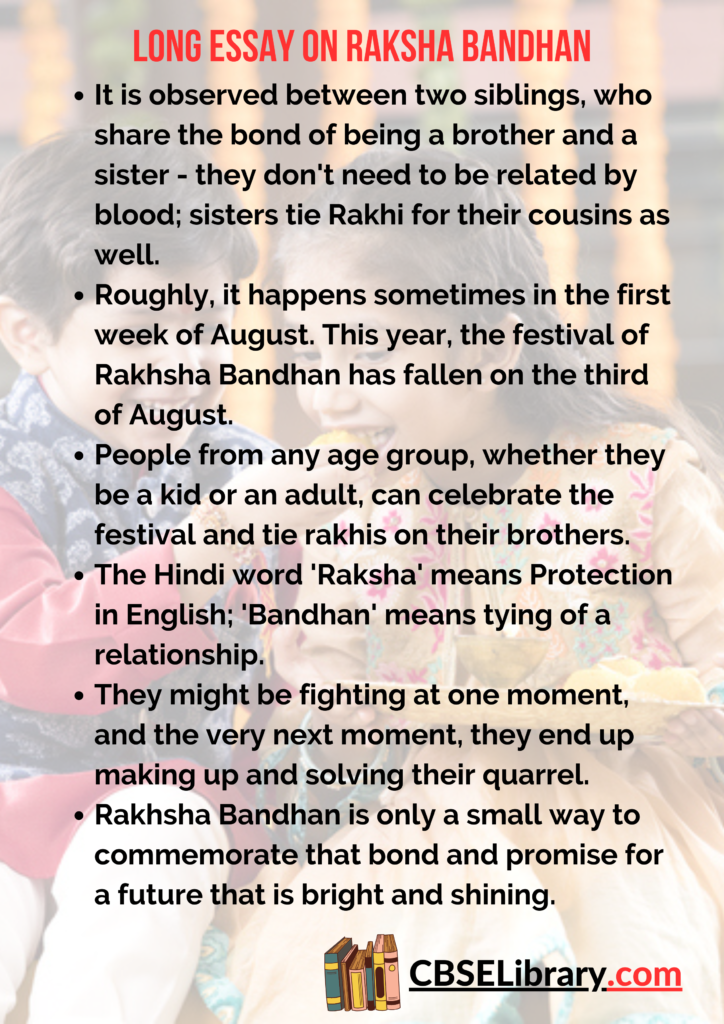 essay on raksha bandhan for class 5th