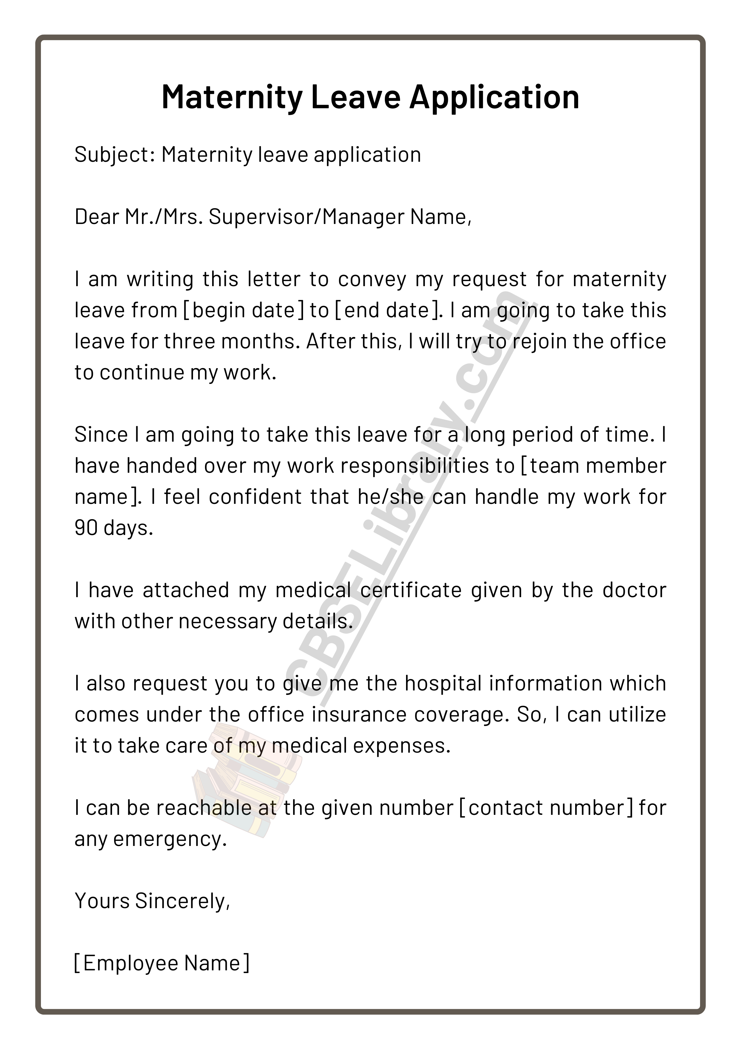 Maternity Leave Application
