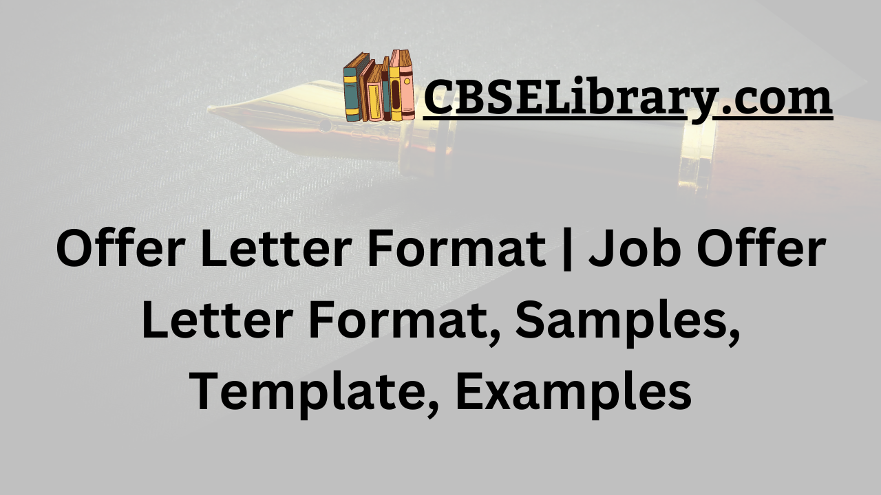 Offer Letter Format | Job Offer Letter Format, Samples, Template, Examples
