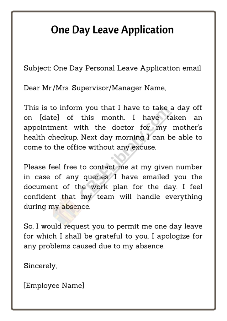 application letter for week leave