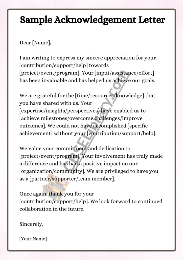 Acknowledgement Letter | Format, Samples, Template, How To Write ...