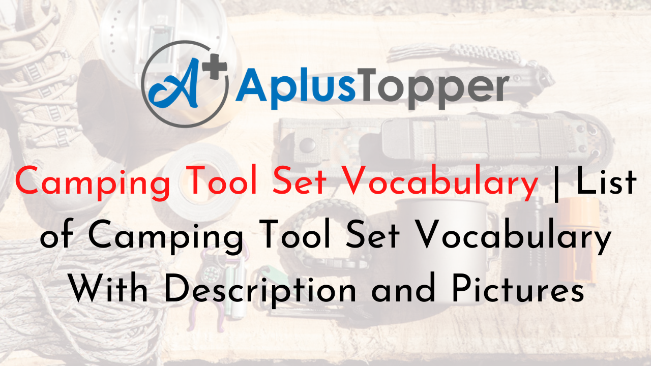 Camping Tool Set Vocabulary