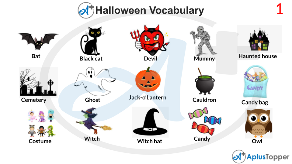 Halloween Vocabulary  List of Halloween Vocabulary With Description and Pictures - CBSE Library