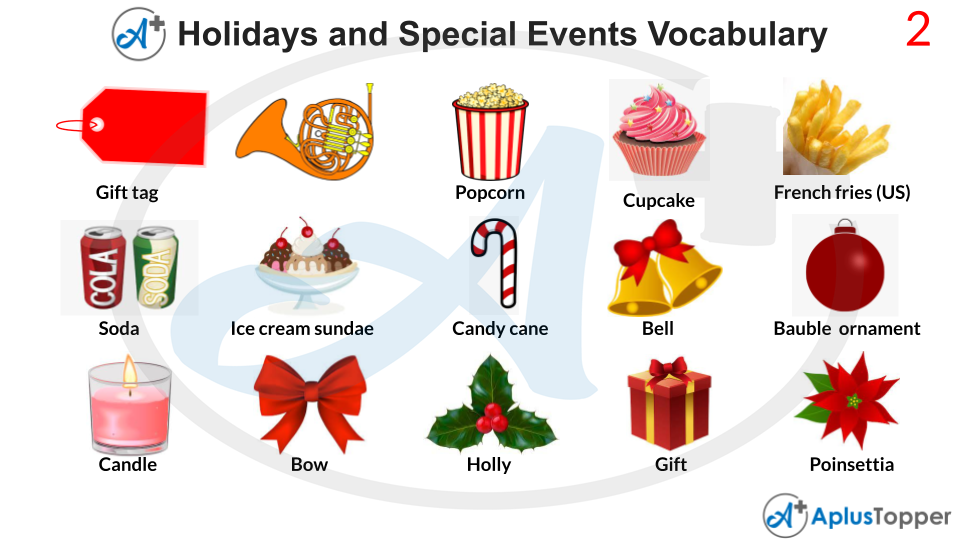 Holidays and Special Events Vocabulary With Images