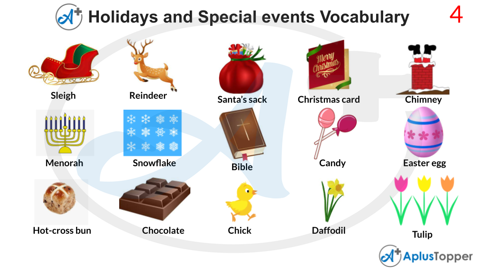 Holidays and Special Events Vocabulary Words