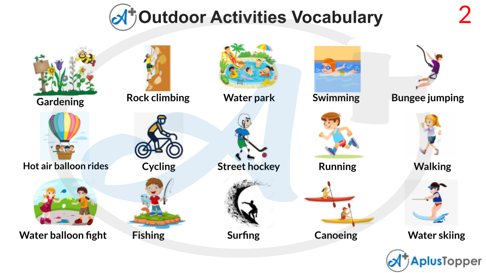 Outdoor Activities Vocabulary List Of Outdoor Activities Vocabulary With Description And 