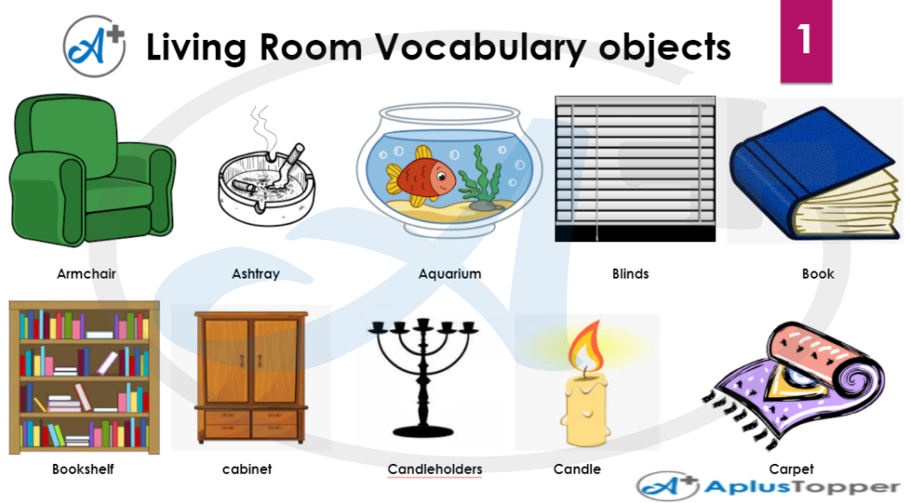 Living Room Vocabulary Objects | Living Room Furniture Names in English