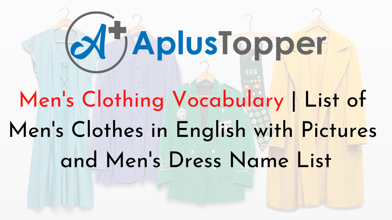 Men's Clothing Vocabulary