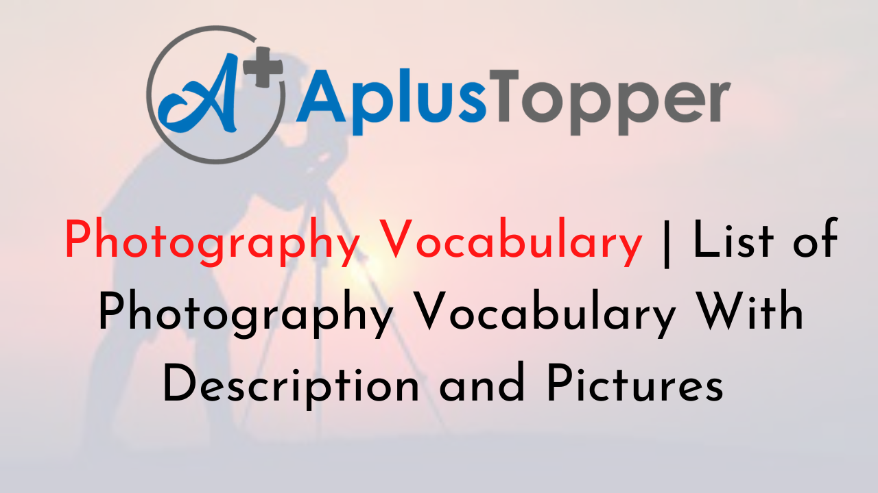 Photography Vocabulary English